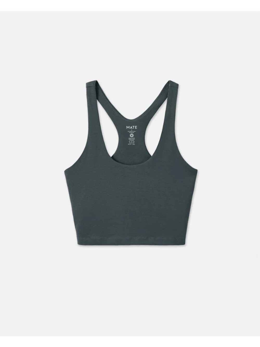 MATE the Label Dark Charcoal Racerback Crop Top